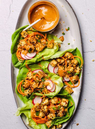 Everything Bagel Seasoning Tofu Lettuce Wraps