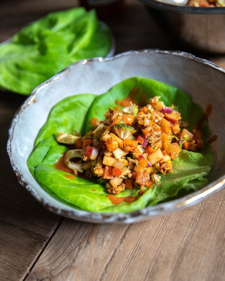 The Korean Vegan's Broccoli and Radish Kimchi Salad Wraps Gotham Greens