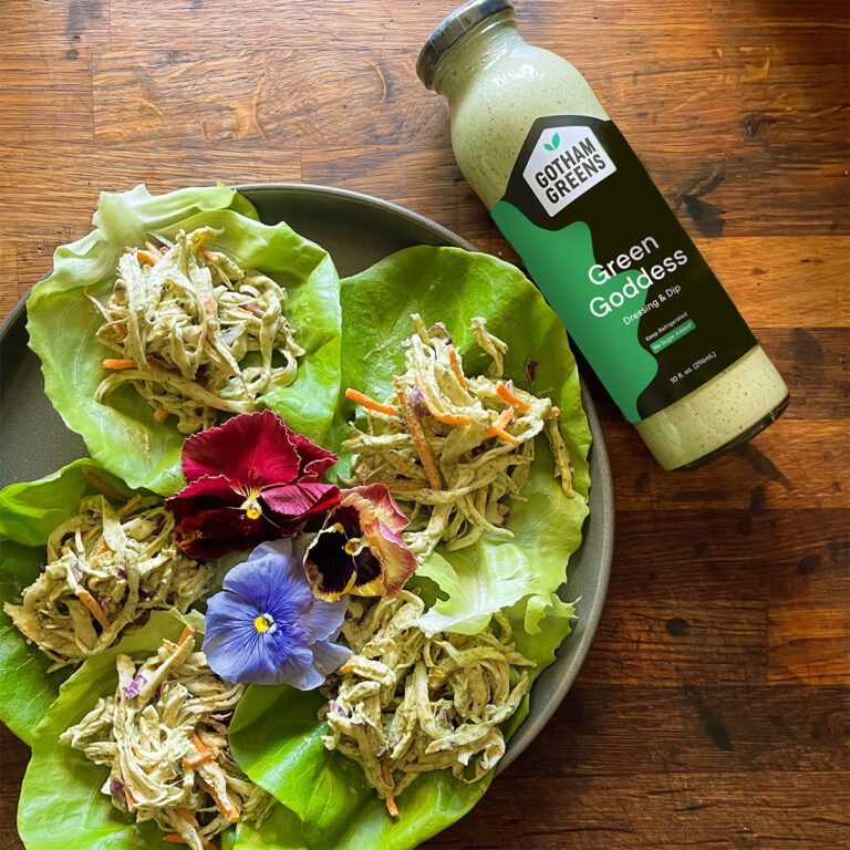 Butterhead Lettuce Cups with Green Goddess Chicken Salad Gotham Greens