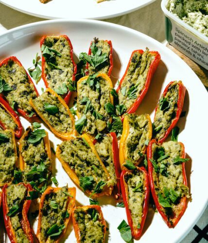 spinach artichoke-stuffed peppers