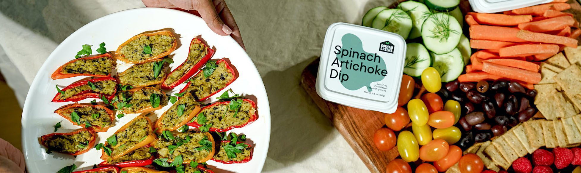 Spinach & Artichoke Stuffed Peppers Gotham Greens