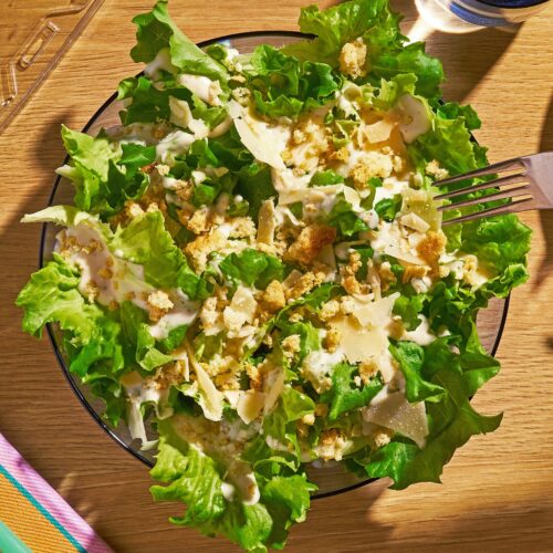 Green Oak Leaf Caesar Salad