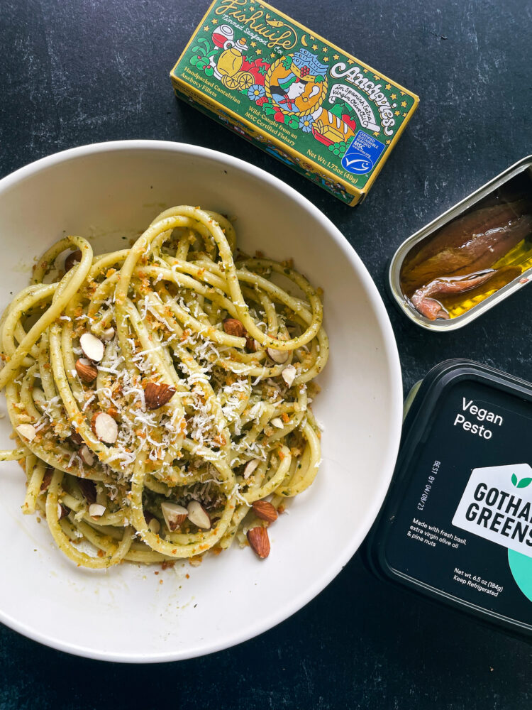 Pesto Anchovy Pasta Gotham Greens