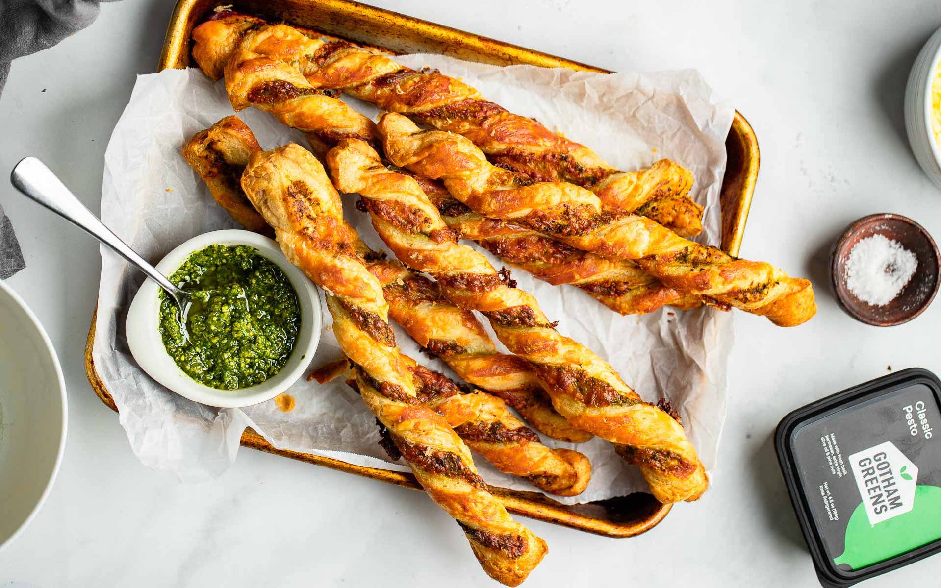 Pesto Mozzarella Twists Gotham Greens