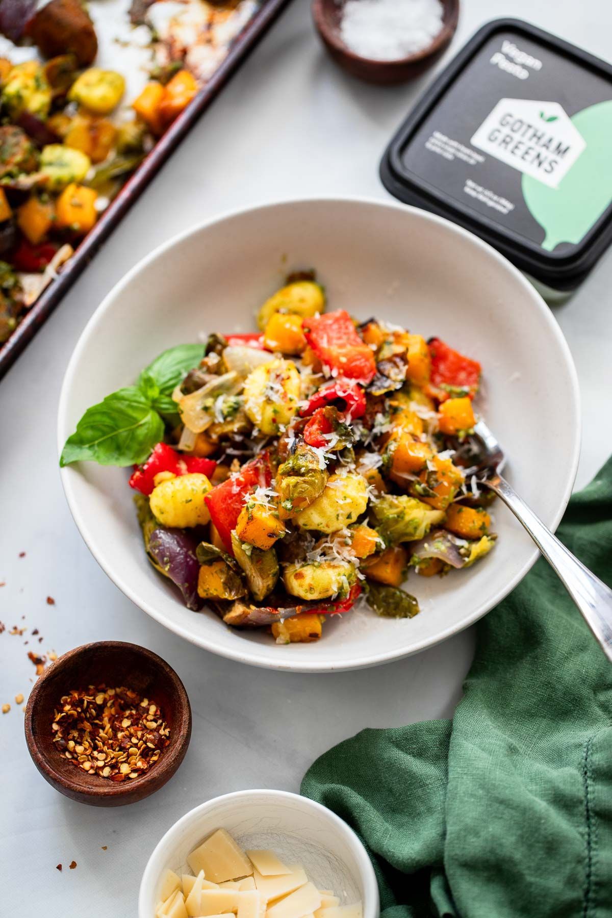 Pesto Sheet Pan Gnocchi Gotham Greens