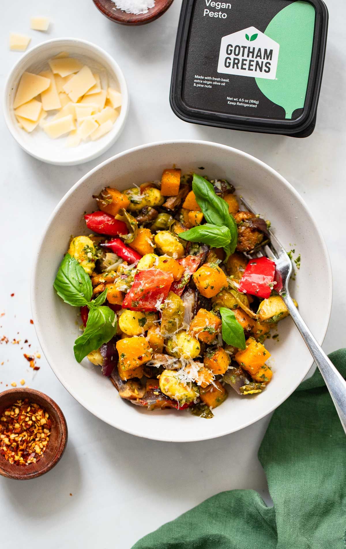 Pesto Sheet Pan Gnocchi Gotham Greens
